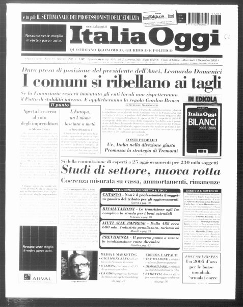 Italia oggi : quotidiano di economia finanza e politica